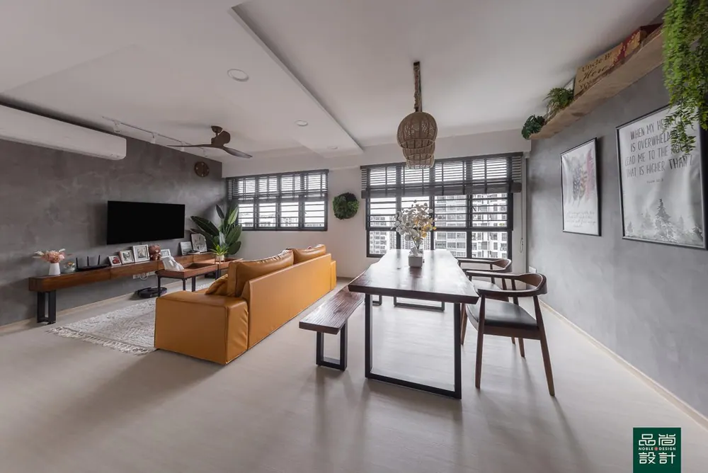 Living and dining in Fernvale Rivergrove 4-room — interior by Noble Interior Design
