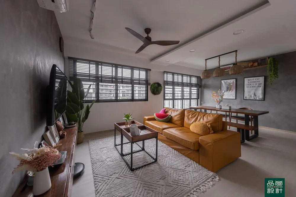 Living and dining in Fernvale Rivergrove 4-room — interior by Noble Interior Design