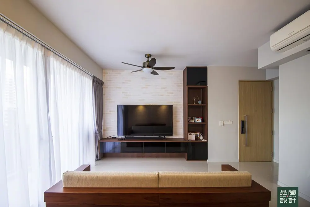 Living room in Boathouse Residences 2 Bedroom — interior by Noble Interior Design