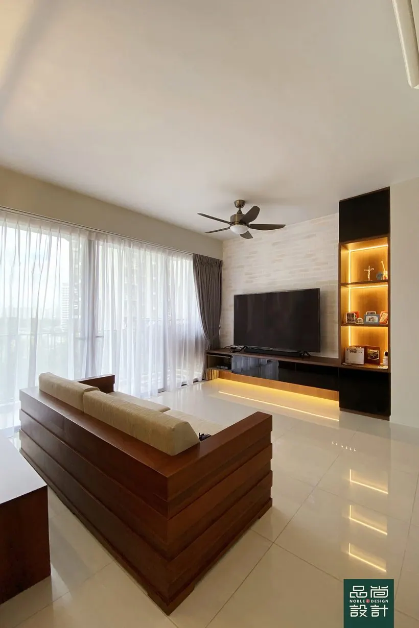 Living room in Boathouse Residences 2 Bedroom — interior by Noble Interior Design
