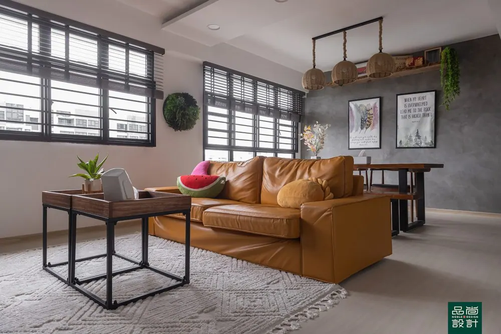 Living and dining in Fernvale Rivergrove 4-room — interior by Noble Interior Design