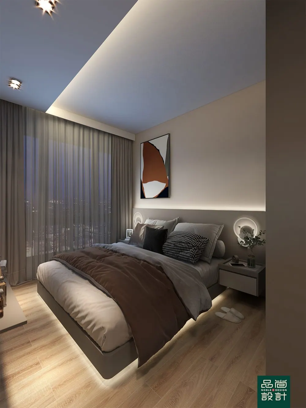 Master bedroom in Hundred Palms Residences 3 Bedroom — interior by Noble Interior Design