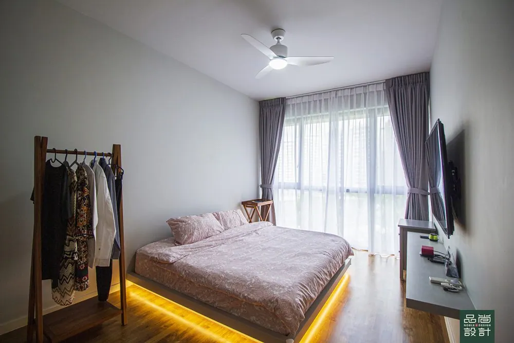 Master bedroom in Boathouse Residences 2 Bedroom — interior by Noble Interior Design