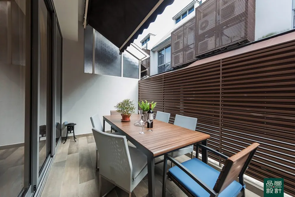 Balcony in Hillcrest Villa — interior by Noble Interior Design