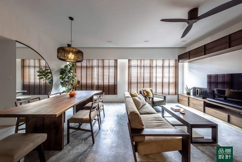 Living and dining in GreenVerge @ Tampines 4-room — interior by Noble Interior Design