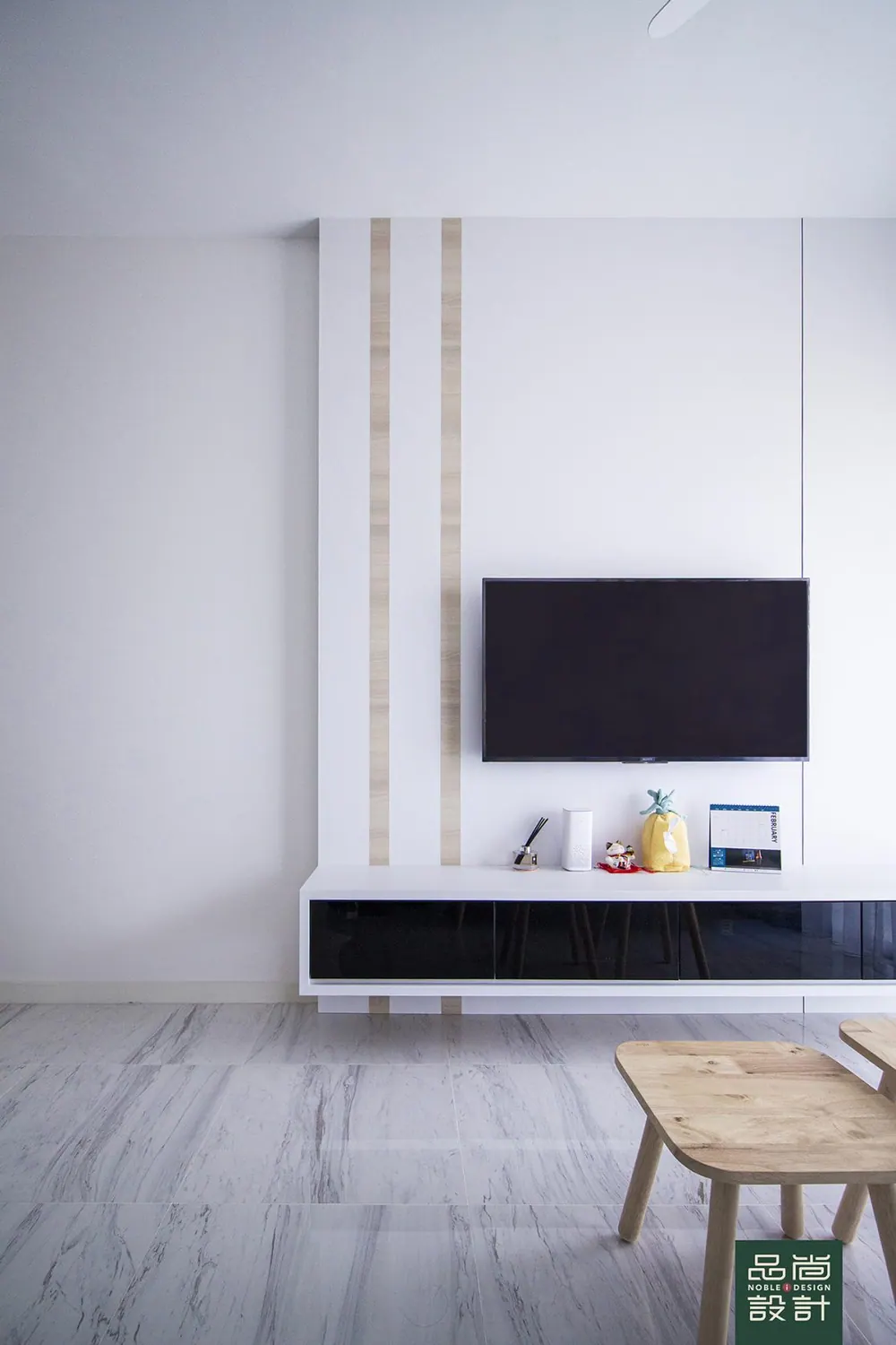 Feature wall in The Alps Residences 2 Bedroom — interior by Noble Interior Design