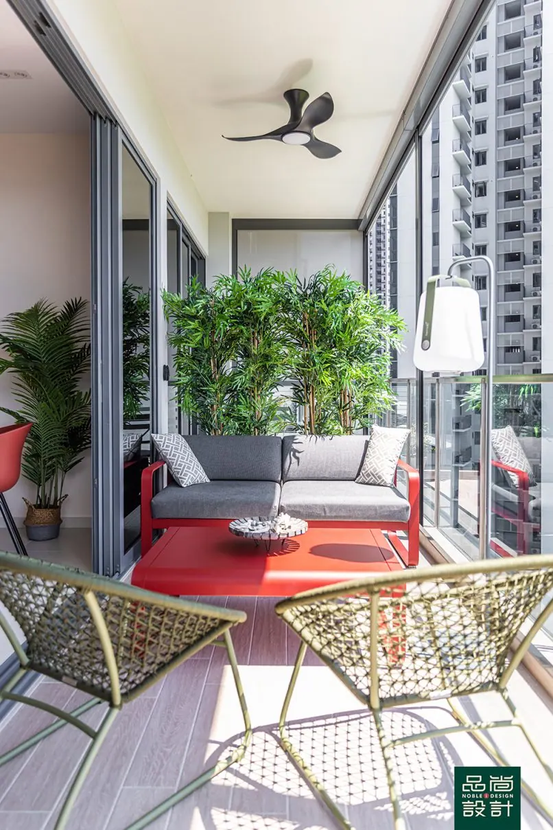 Balcony in Twin VEW 4 Bedroom — interior by Noble Interior Design