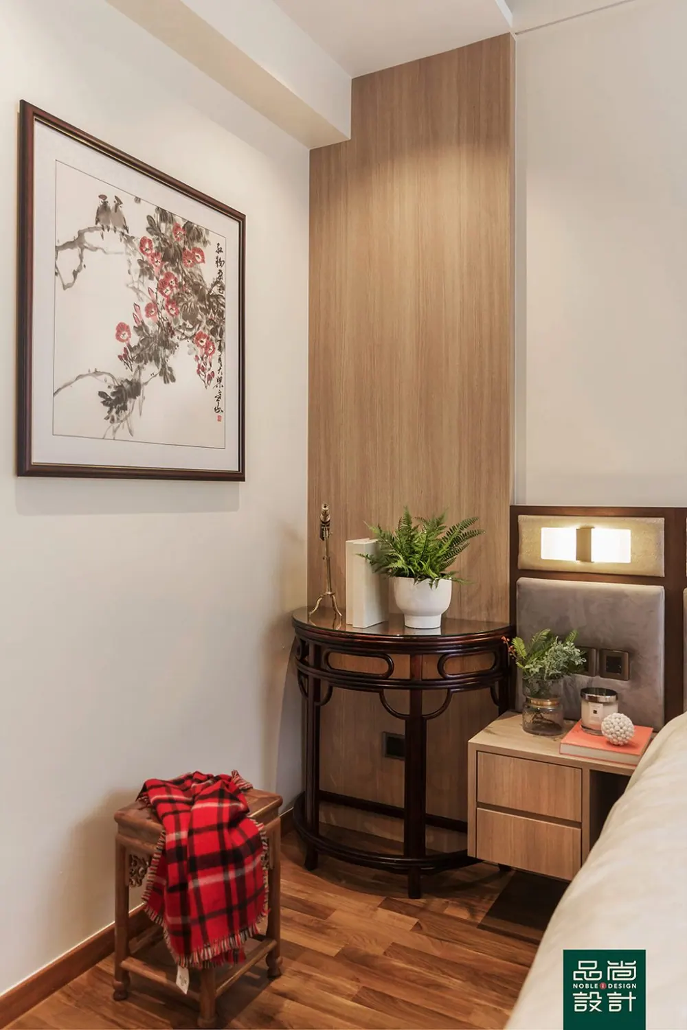 Master bedroom in Hillcrest Villa — interior by Noble Interior Design