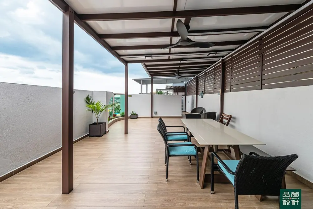 Balcony in Fortune Jade 3 Bedroom — interior by Noble Interior Design