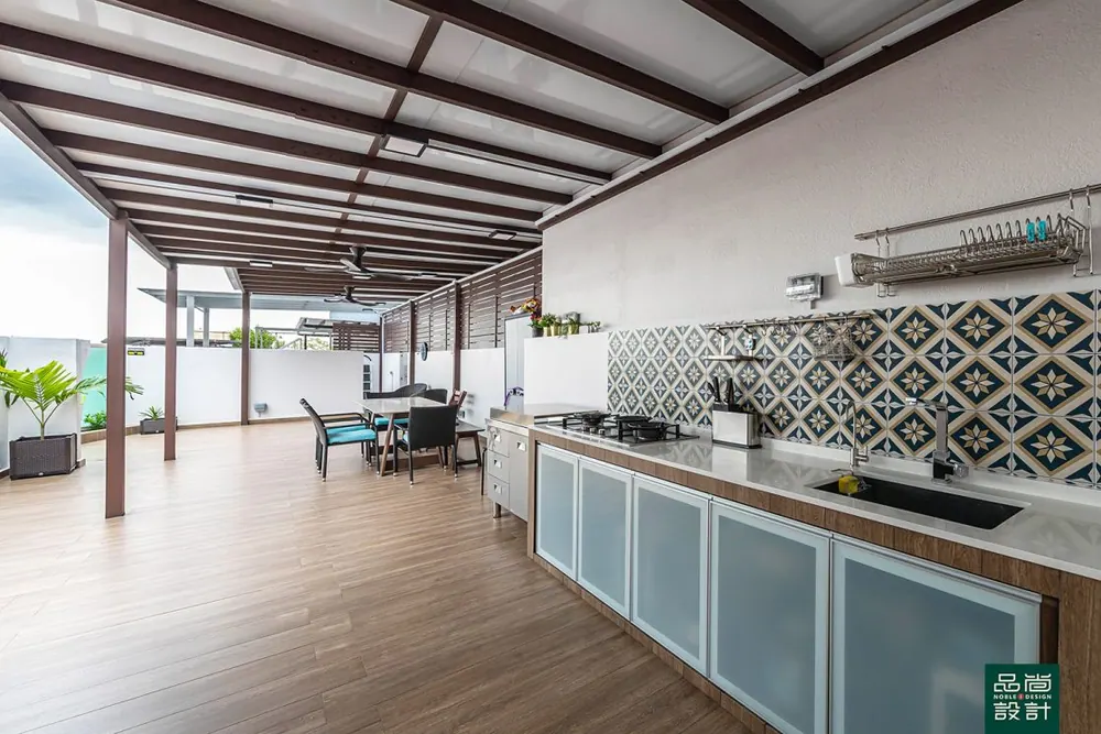 Balcony in Fortune Jade 3 Bedroom — interior by Noble Interior Design