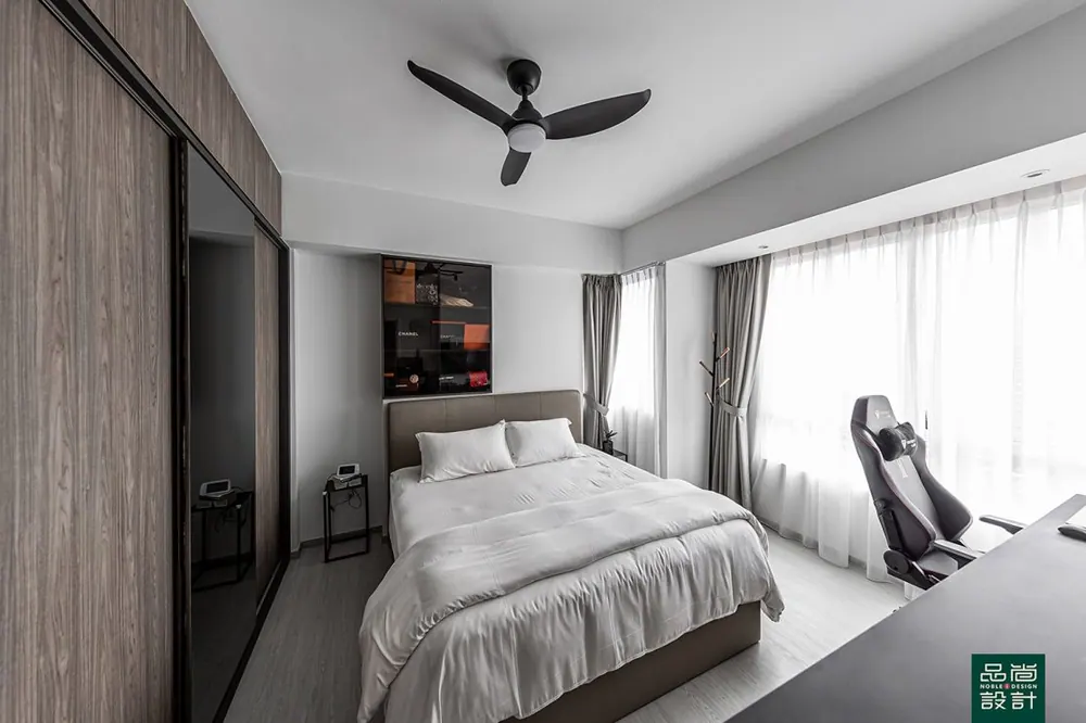 Master bedroom in Dunman Place 3 Bedroom — interior by Noble Interior Design