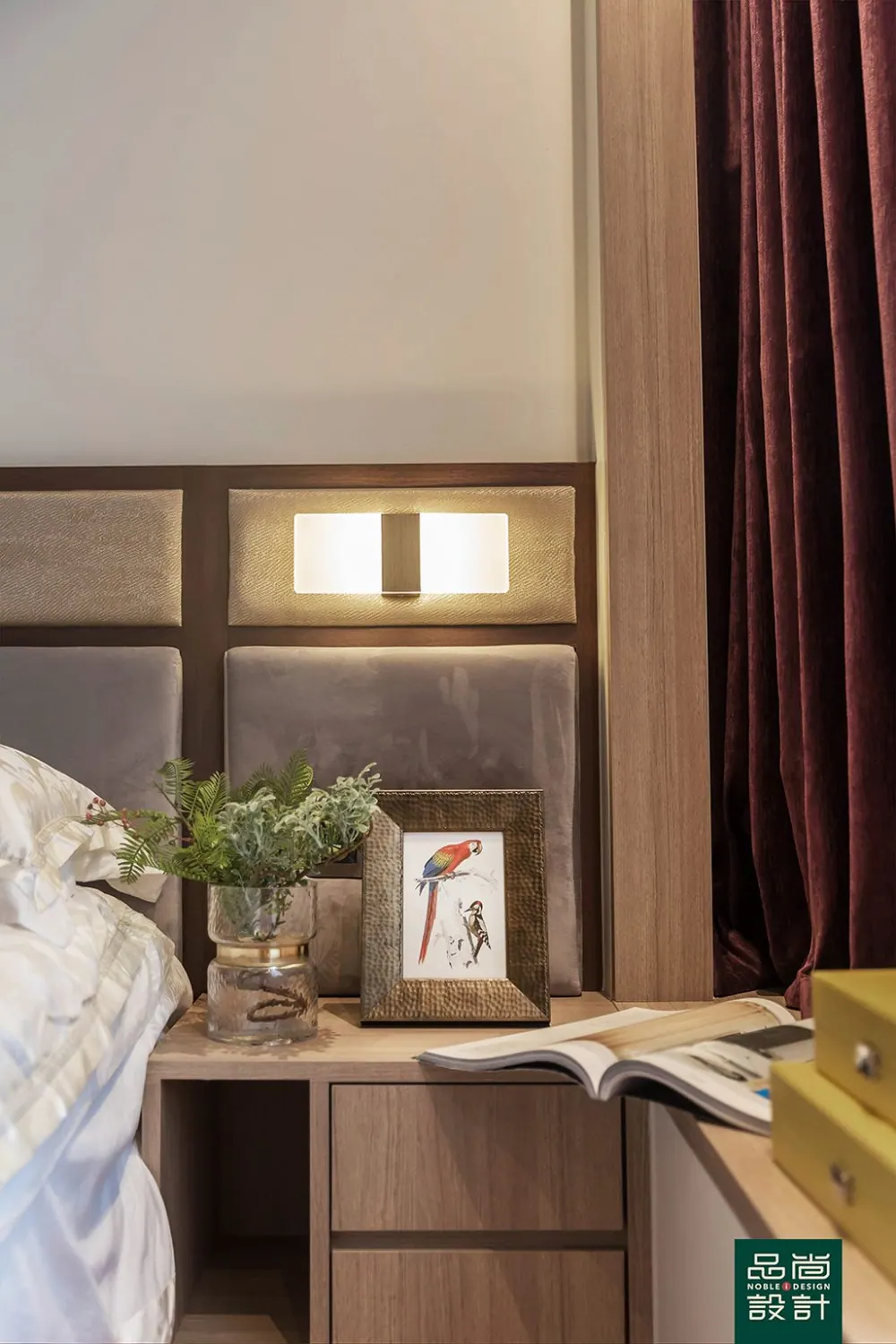 Master bedroom in Hillcrest Villa — interior by Noble Interior Design