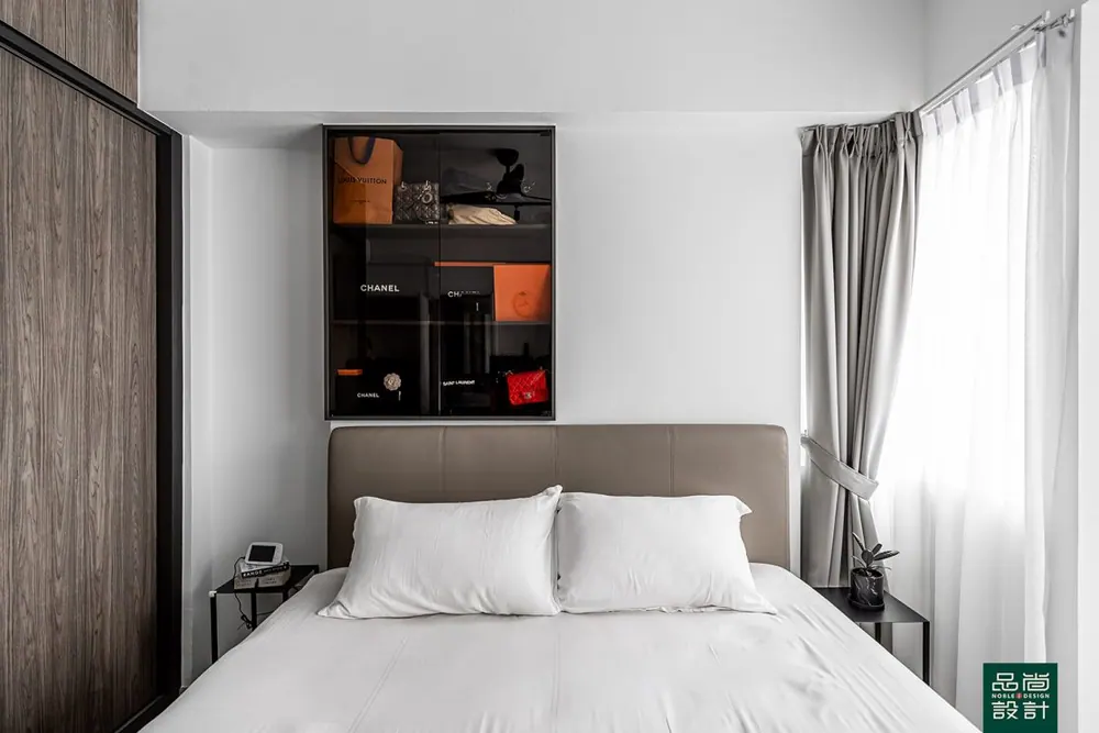 Master bedroom in Dunman Place 3 Bedroom — interior by Noble Interior Design