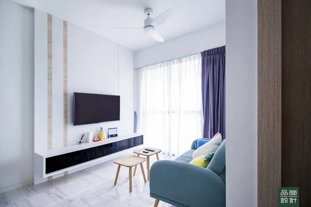Living room in The Alps Residences 2 Bedroom — interior by Noble Interior Design
