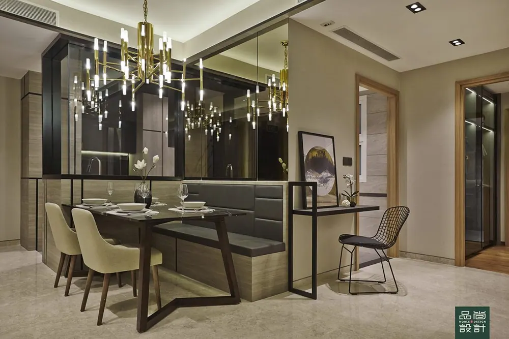 Dining area in Jervois Treasures 2 Bedroom — interior by Noble Interior Design