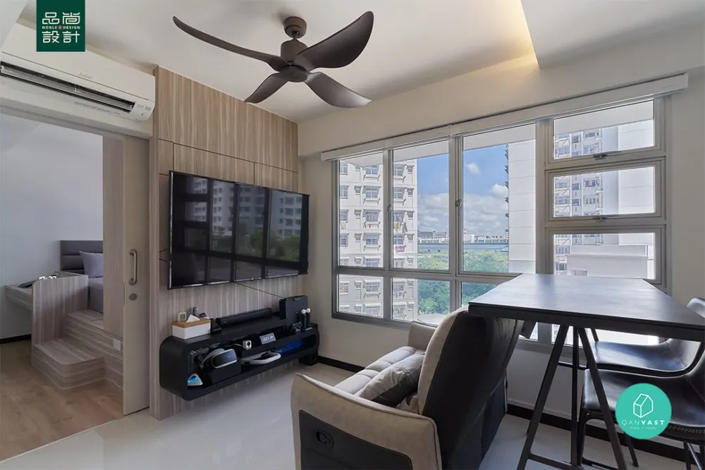 Living room in Sun Natura @ Sembawang Crescent 2-room — interior by Noble Interior Design