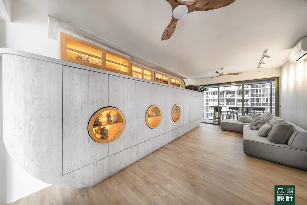 Living room in Sol Acres 3&FlexRoom — interior by Noble Interior Design
