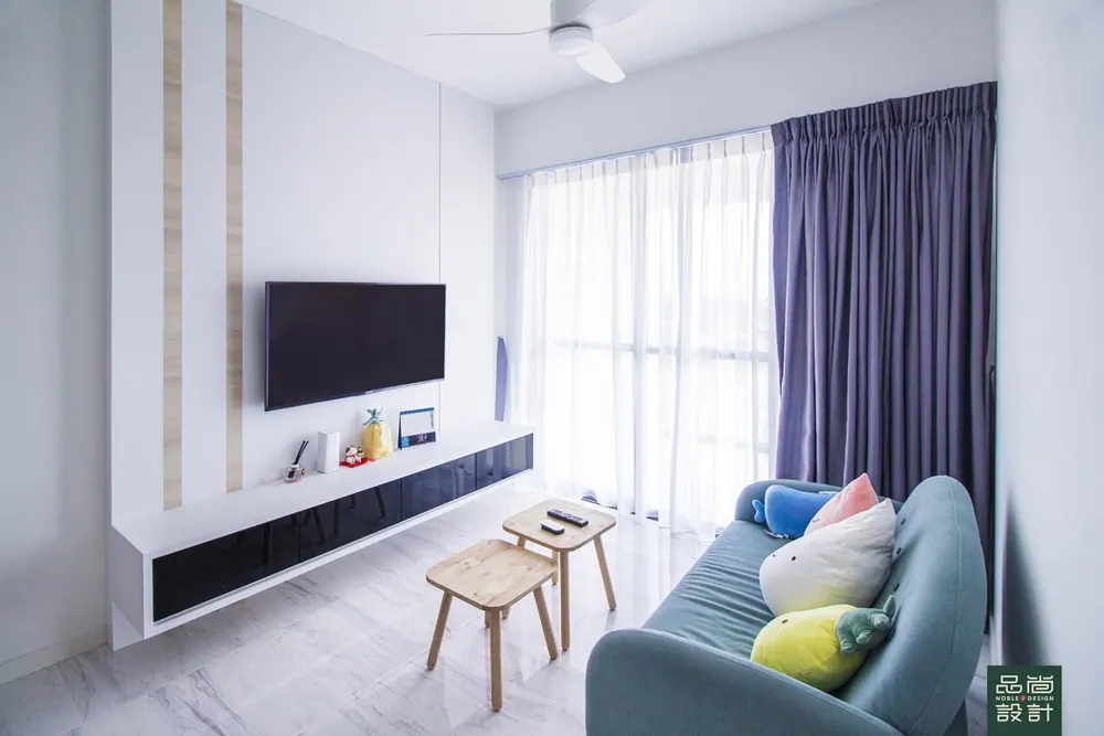 Living room in The Alps Residences 2 Bedroom — interior by Noble Interior Design