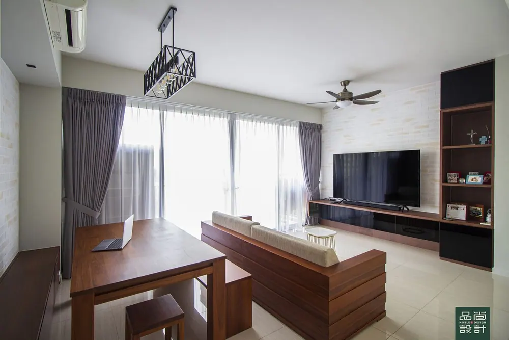 Living room in Boathouse Residences 2 Bedroom — interior by Noble Interior Design