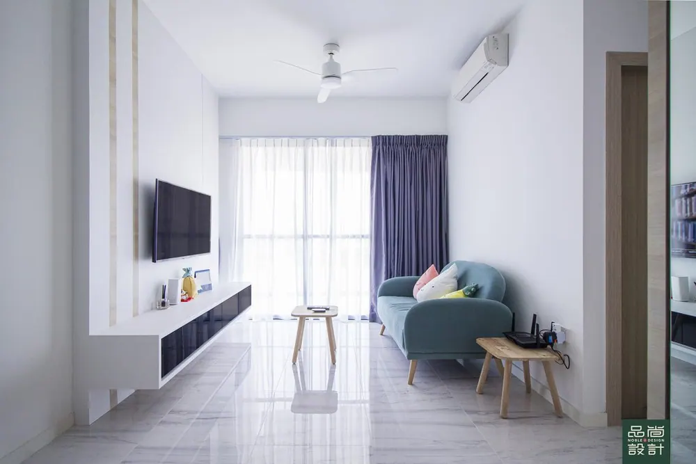 Living room in The Alps Residences 2 Bedroom — interior by Noble Interior Design