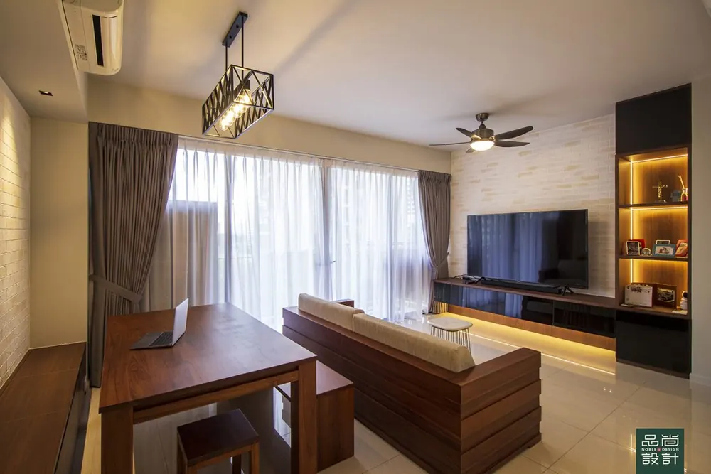 Living room in Boathouse Residences 2 Bedroom — interior by Noble Interior Design