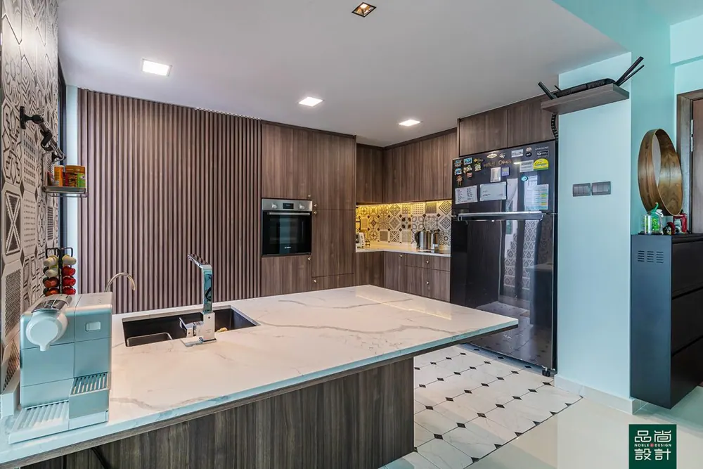Kitchen in Fortune Jade 3 Bedroom — interior by Noble Interior Design