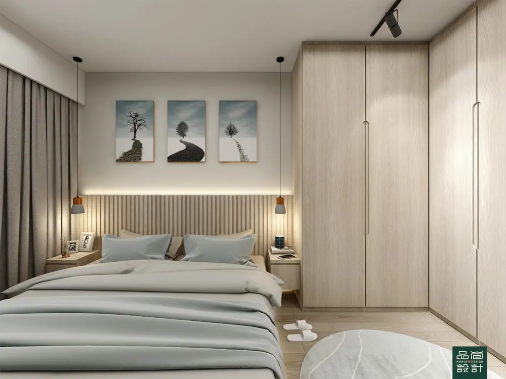 Master bedroom in Alkaff Lakeview 4-room — interior by Noble Interior Design
