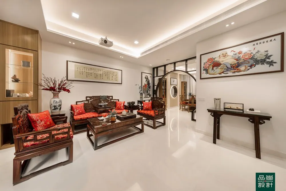 Living room in Hillcrest Villa — interior by Noble Interior Design