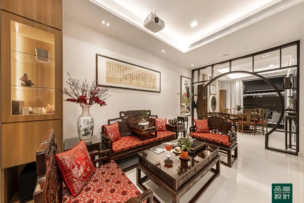 Living room in Hillcrest Villa — interior by Noble Interior Design