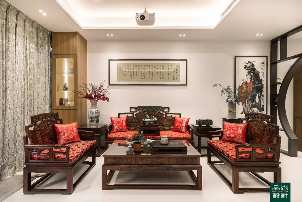 Living room in Hillcrest Villa — interior by Noble Interior Design