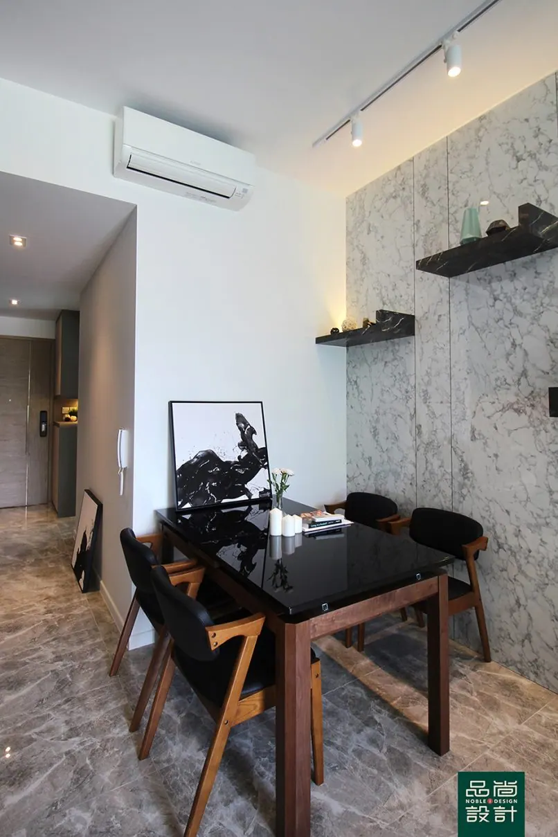 Dining area in The Santorini 2 Bedroom — interior by Noble Interior Design