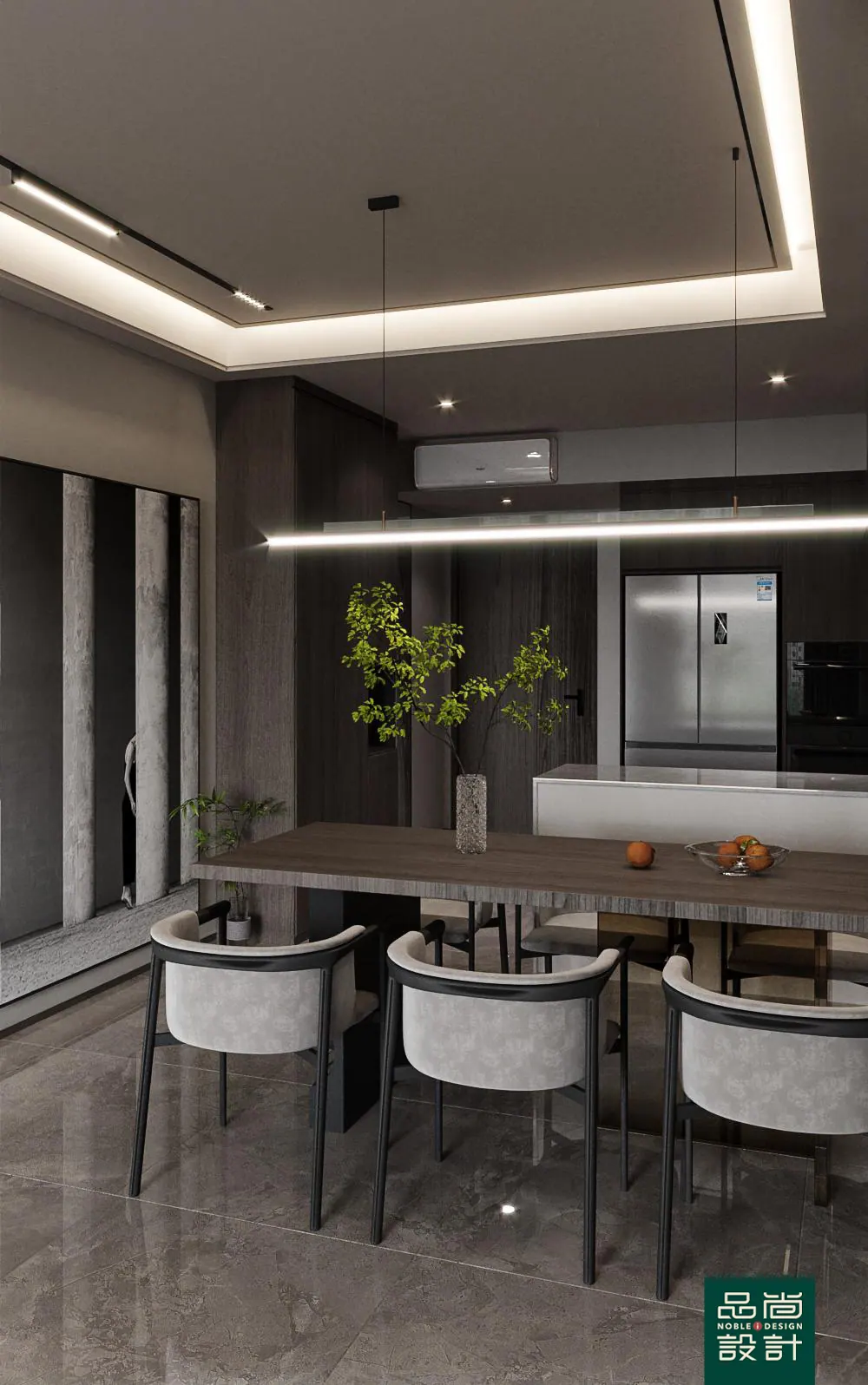 Dining area in Clavon 3 Bedroom — interior by Noble Interior Design