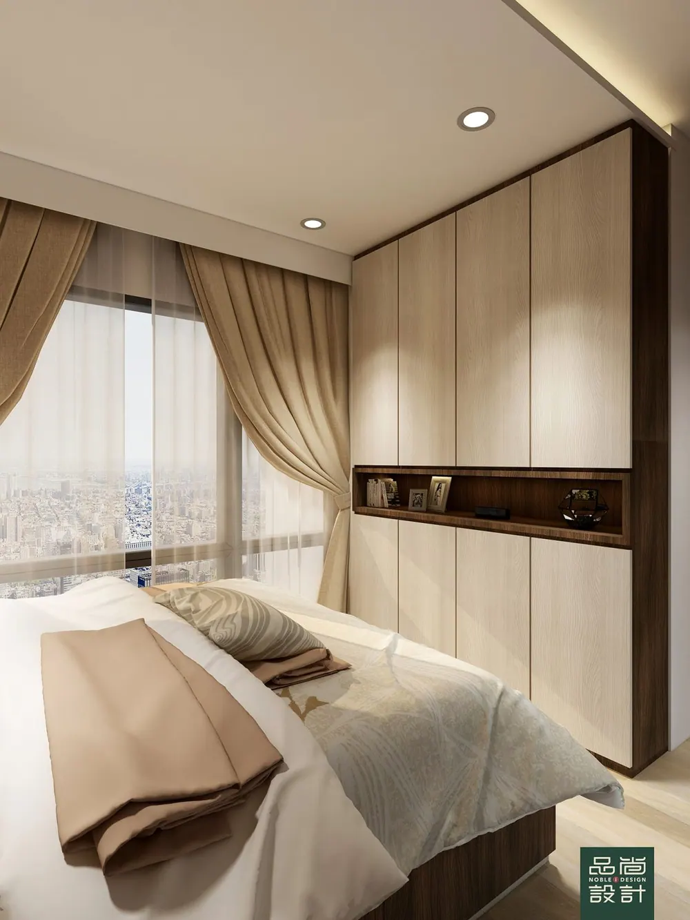 Master bedroom in GEM Residences 2 Bedroom — interior by Noble Interior Design