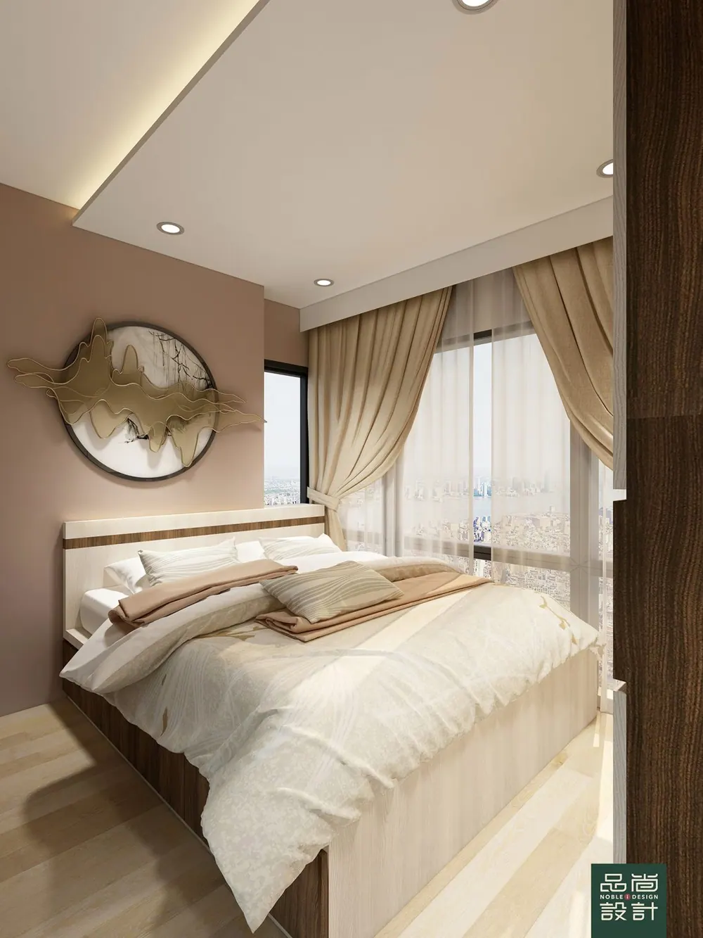 Master bedroom in GEM Residences 2 Bedroom — interior by Noble Interior Design