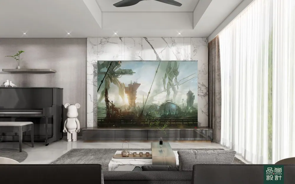 Living room in Hillcrest Villa — interior by Noble Interior Design