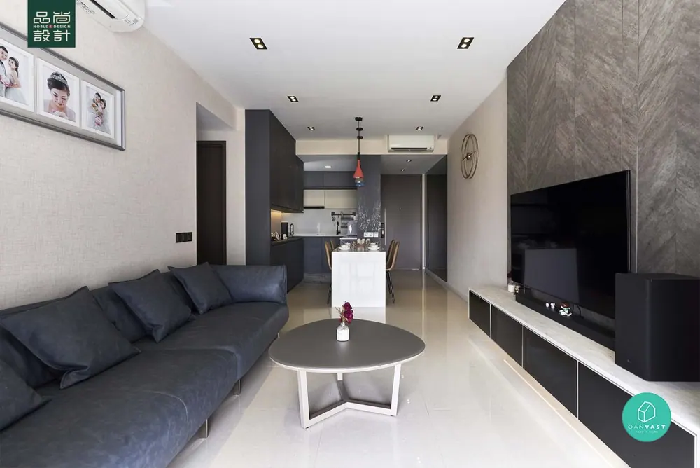Living room in Vue 8 Residences 2 Bedroom — interior by Noble Interior Design