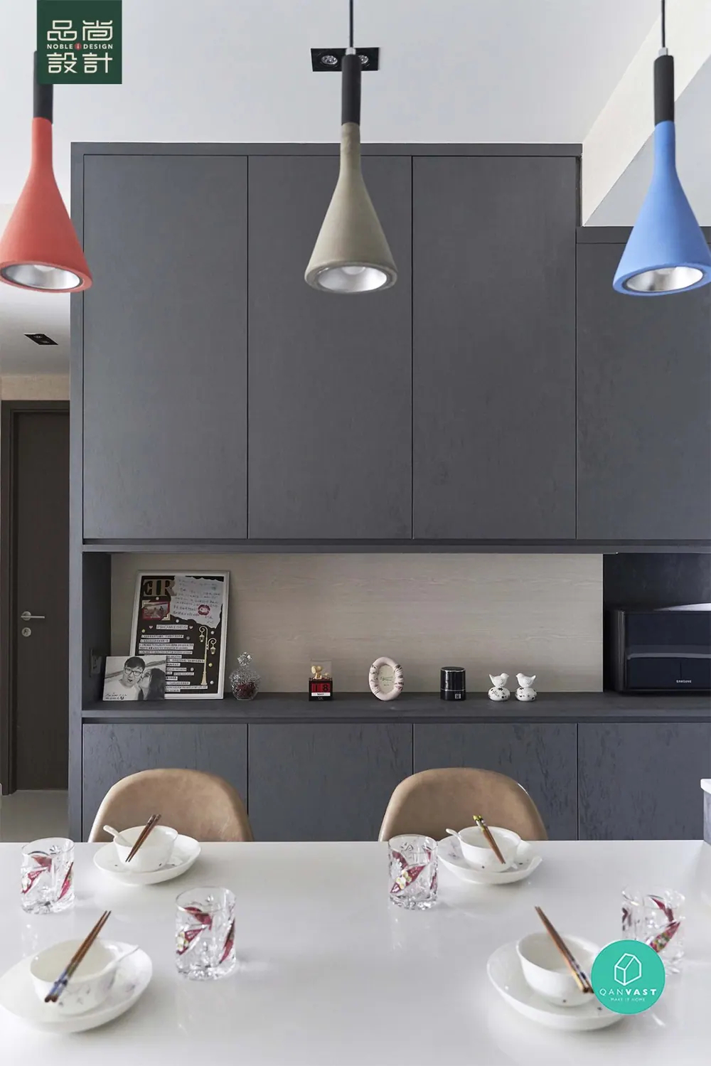 Dining area in Vue 8 Residences 2 Bedroom — interior by Noble Interior Design