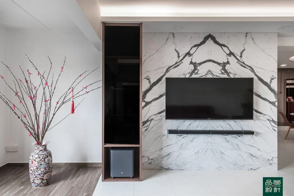 Feature wall in Pasir Ris 5-room — interior by Noble Interior Design